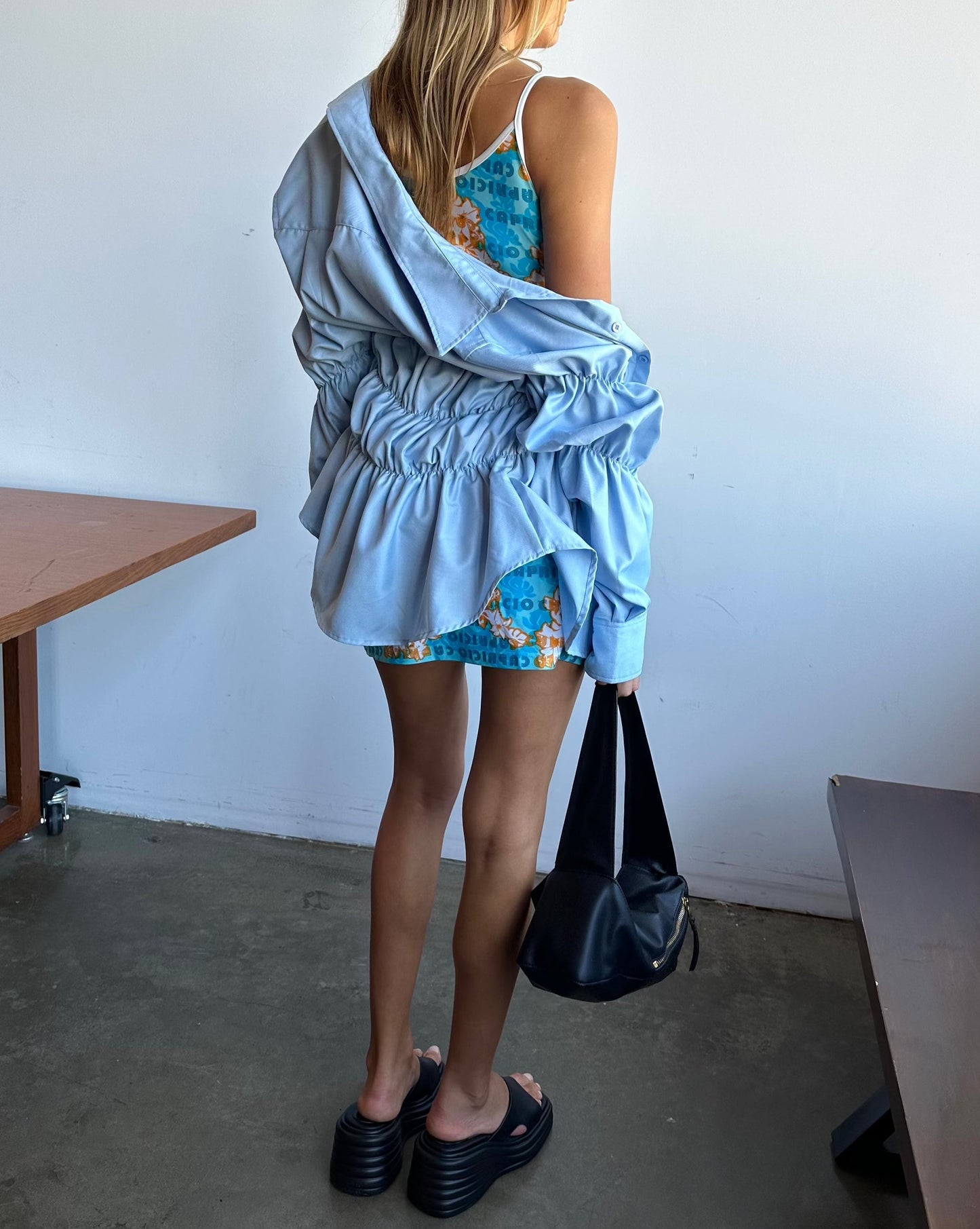 Women's Button-Down Shirt with Gathered Waist & Cuffs – Elegant Style-83304-007aa59f-b7ce-4b8a-91cd-f179a22b4f49