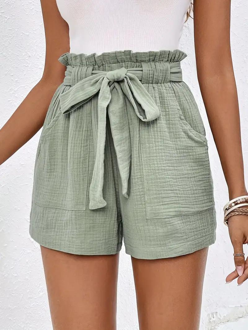 High-Waisted Relaxed Fit Belted Shorts