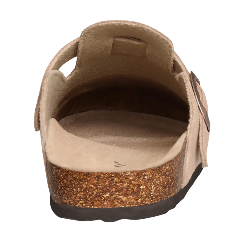 Women's Suede Open-Back Mules with Cork Footbed & Adjustable Strap-82019-06b2bdc7-662a-4d59-94d1-bccbae961390