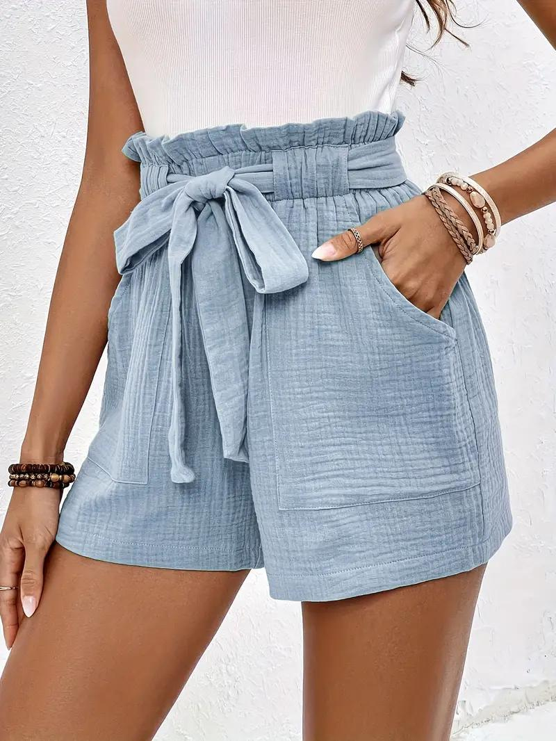 High-Waisted Relaxed Fit Belted Shorts