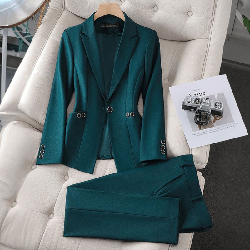 Tailored Suit Set - Straight Leg, Single Button