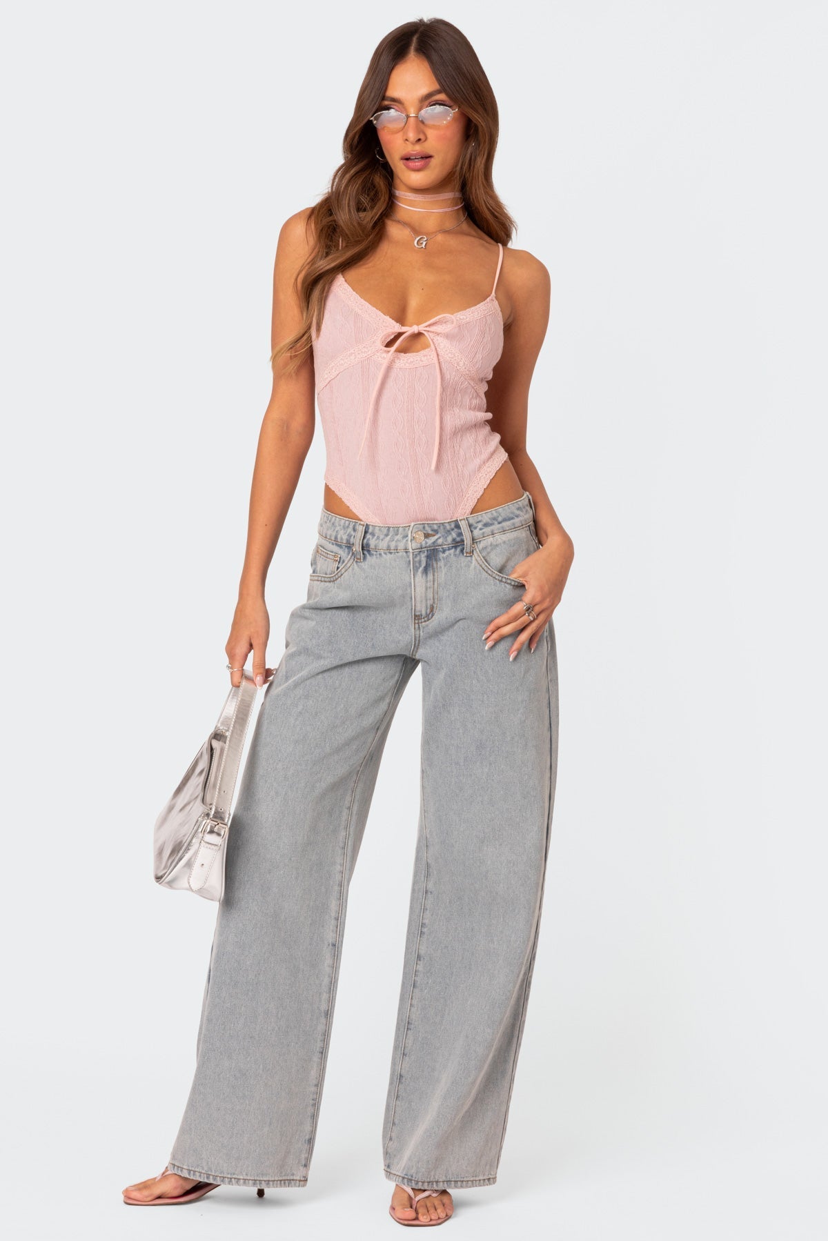 Women's Light Wash Wide Leg Jeans with Embroidered Bow Details-83512-0d4a2dad-f92a-47b3-a25b-c34aaa594a84