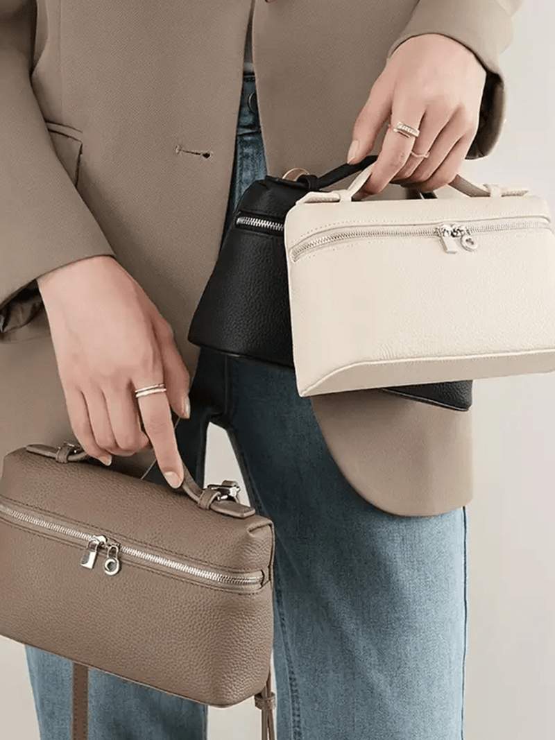 Structured Top Handle Bag - Silver Hardware