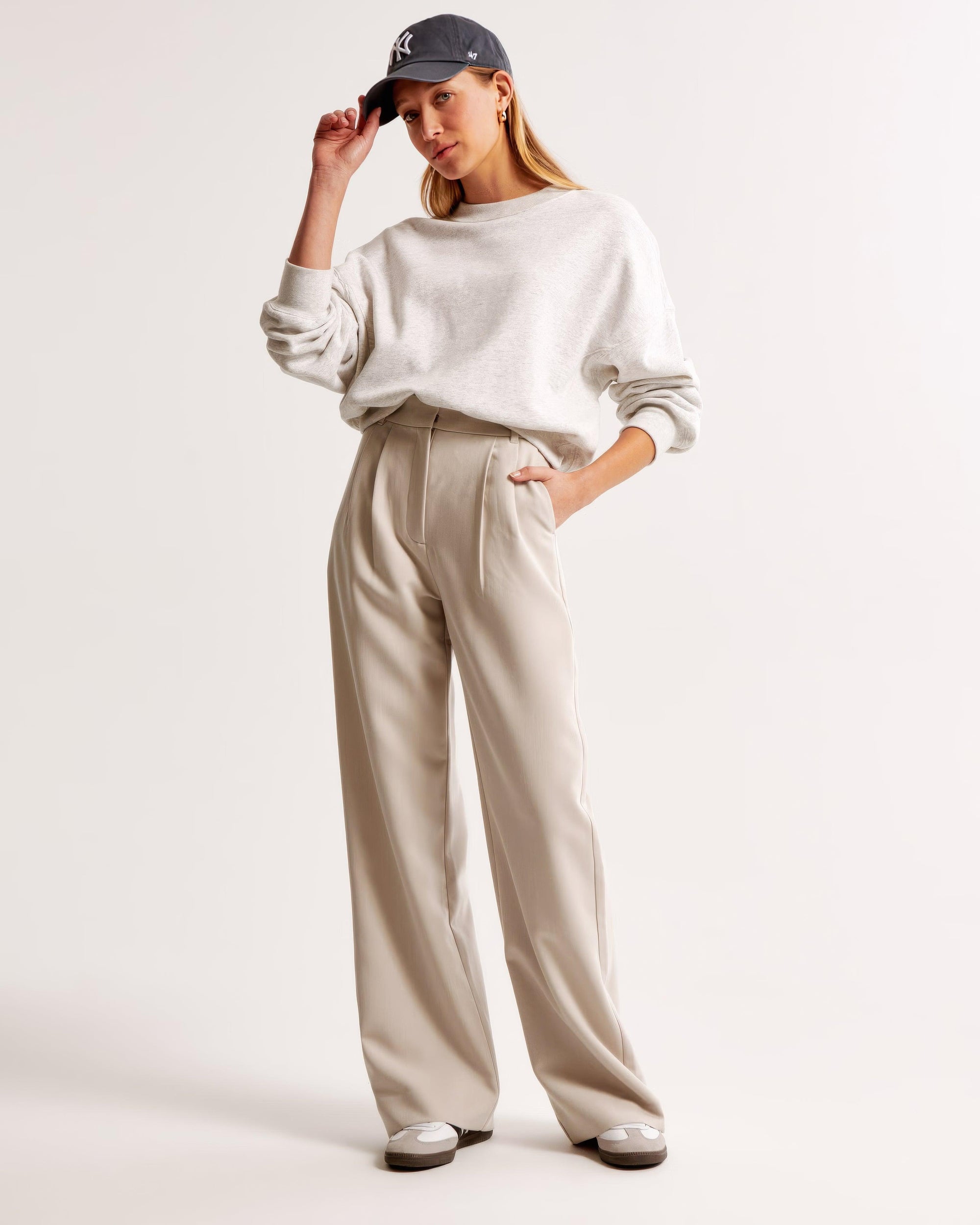 Zara | High Waist Pleated Leg Trousers with Tailored Fit - Image 1