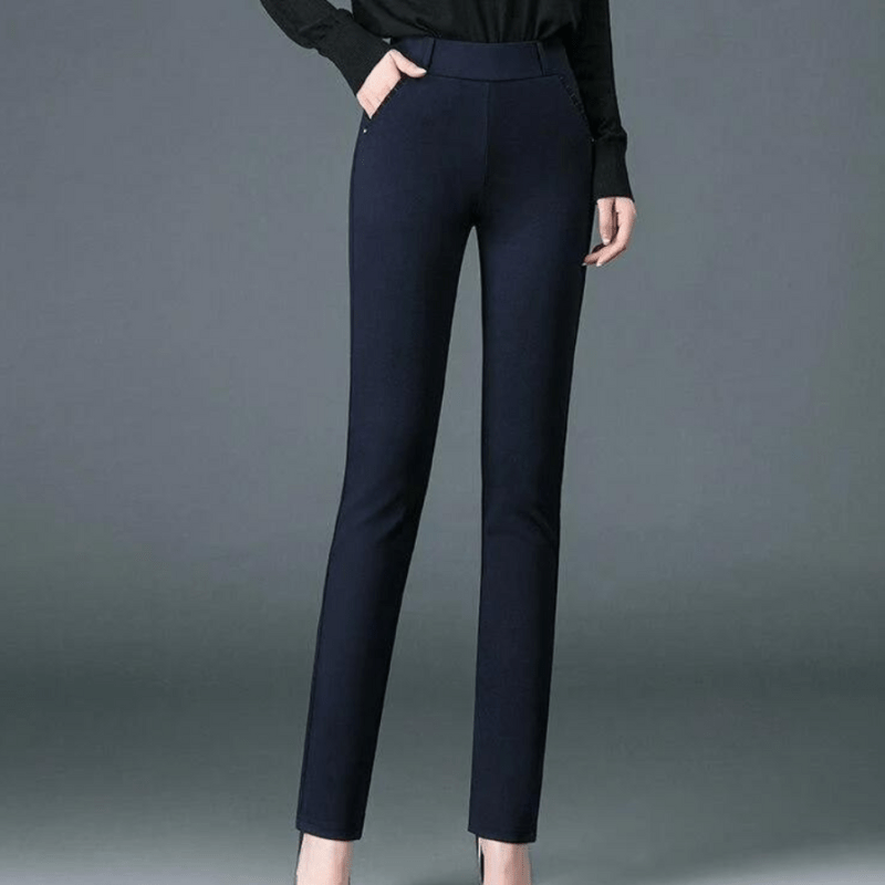 Tailored Chino Pants - High-Waisted Straight Leg