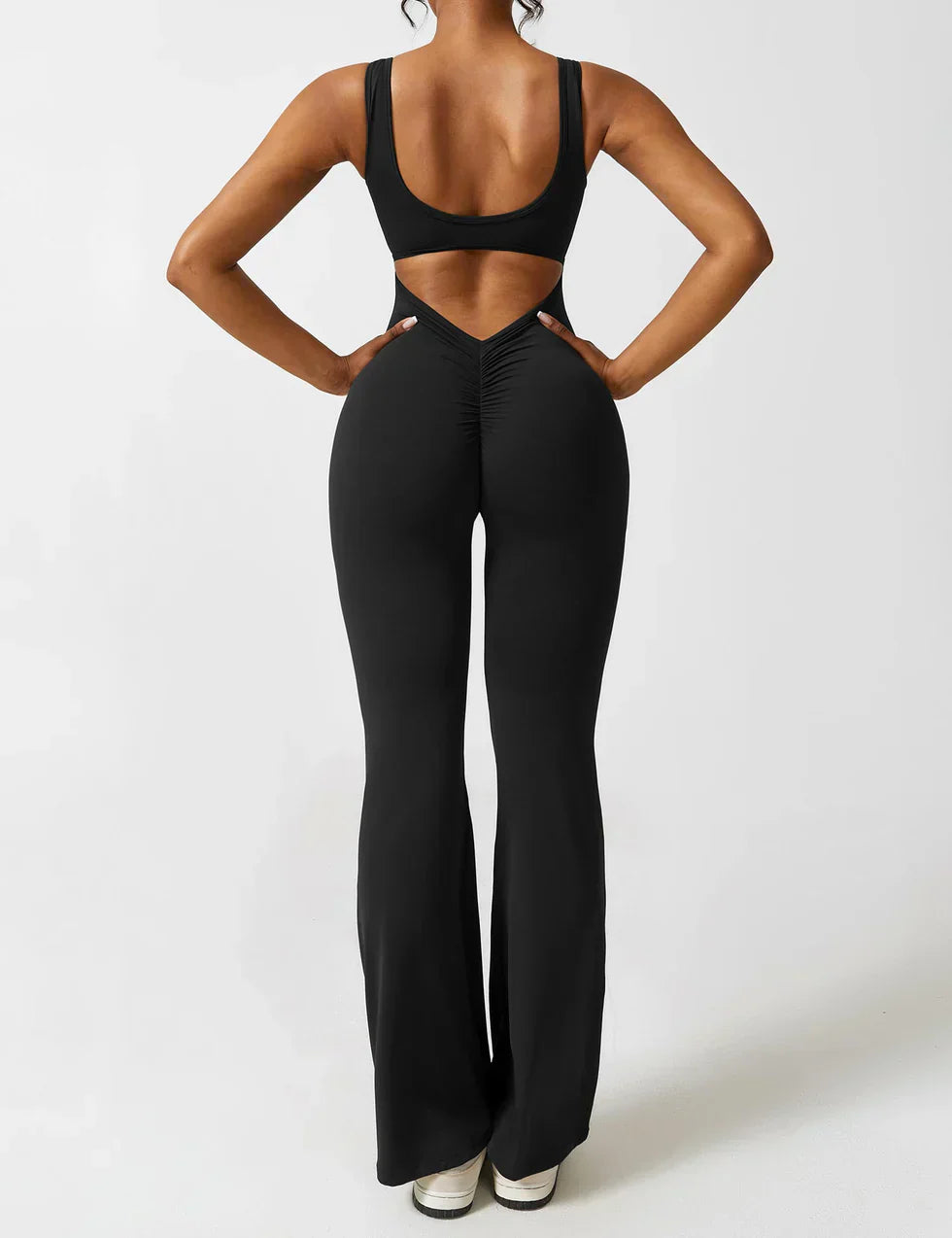 Women's Sleeveless Jumpsuit – Open Back, Flare Leg, Form-Fitting, Stretchy-83507-13a4a0e4-a58e-4d4c-a4f4-3642e99cc614