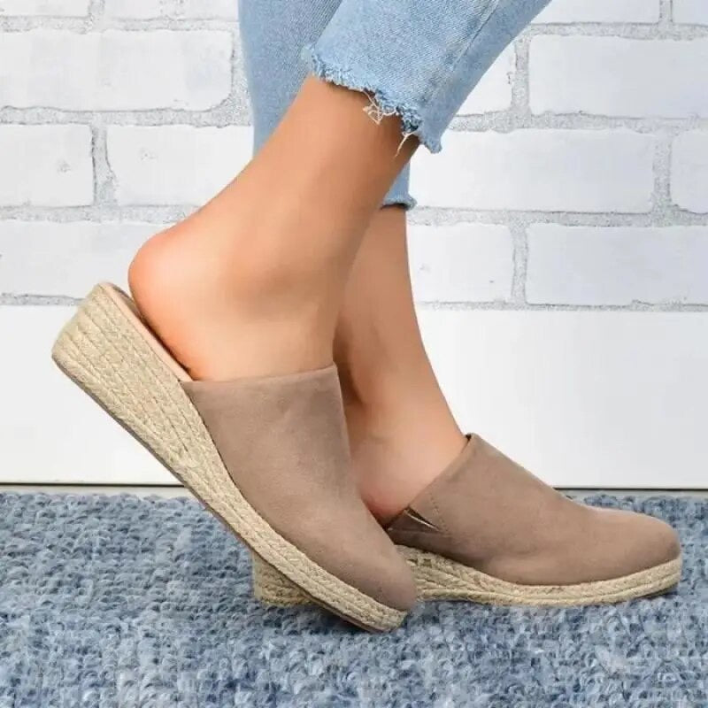 Women's Suede Slip-On Espadrille Wedge Heel Shoes-83367-14e51aaf-9de6-4846-9634-0d149020e7ea