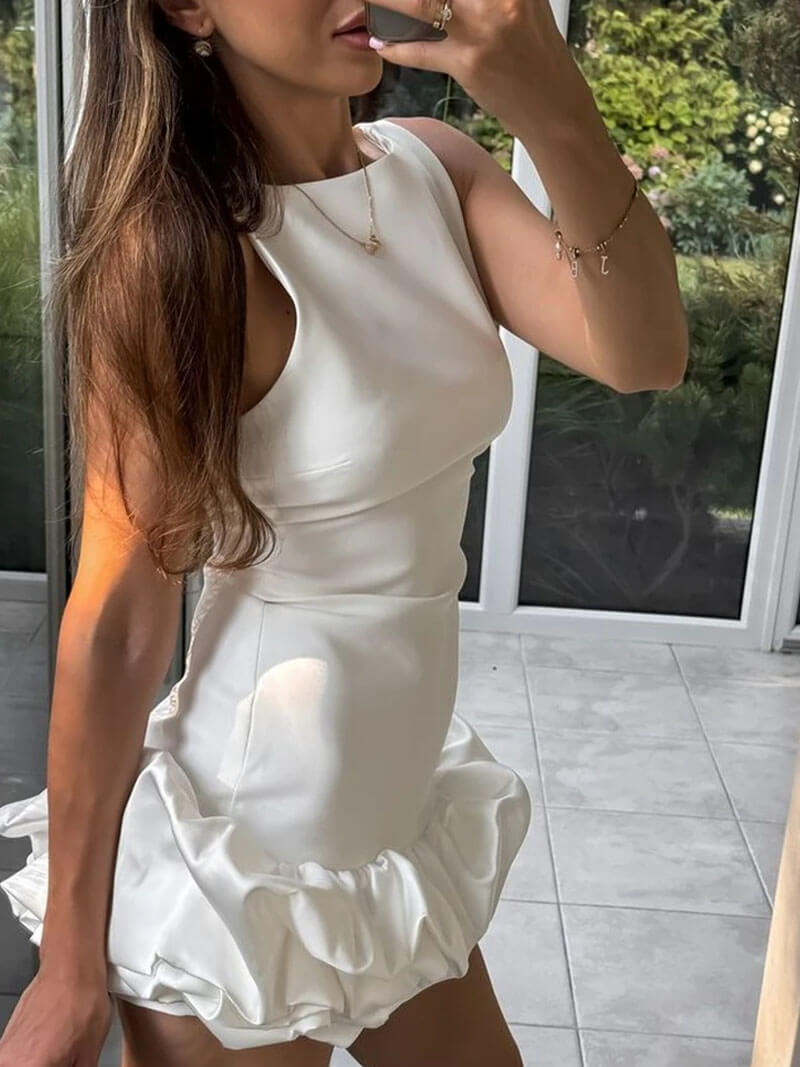 Sleeveless Ruffled Mini Dress