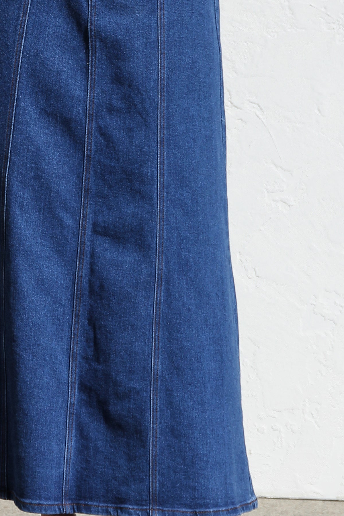 Classic Midi Skirt - Seam Detail, Denim