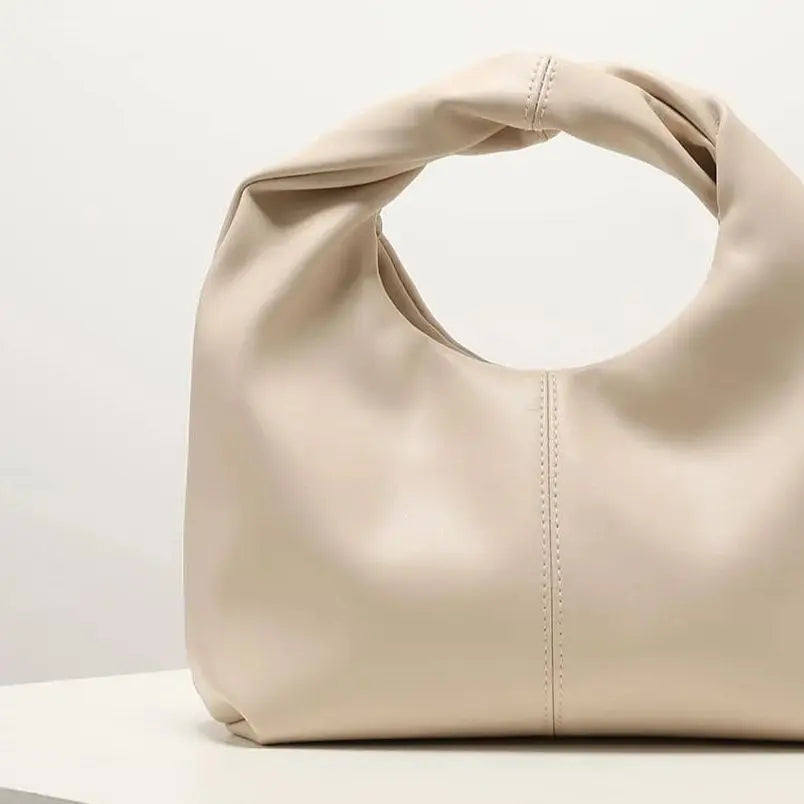 Sculpted Handle Handbag - Modern Minimalist
