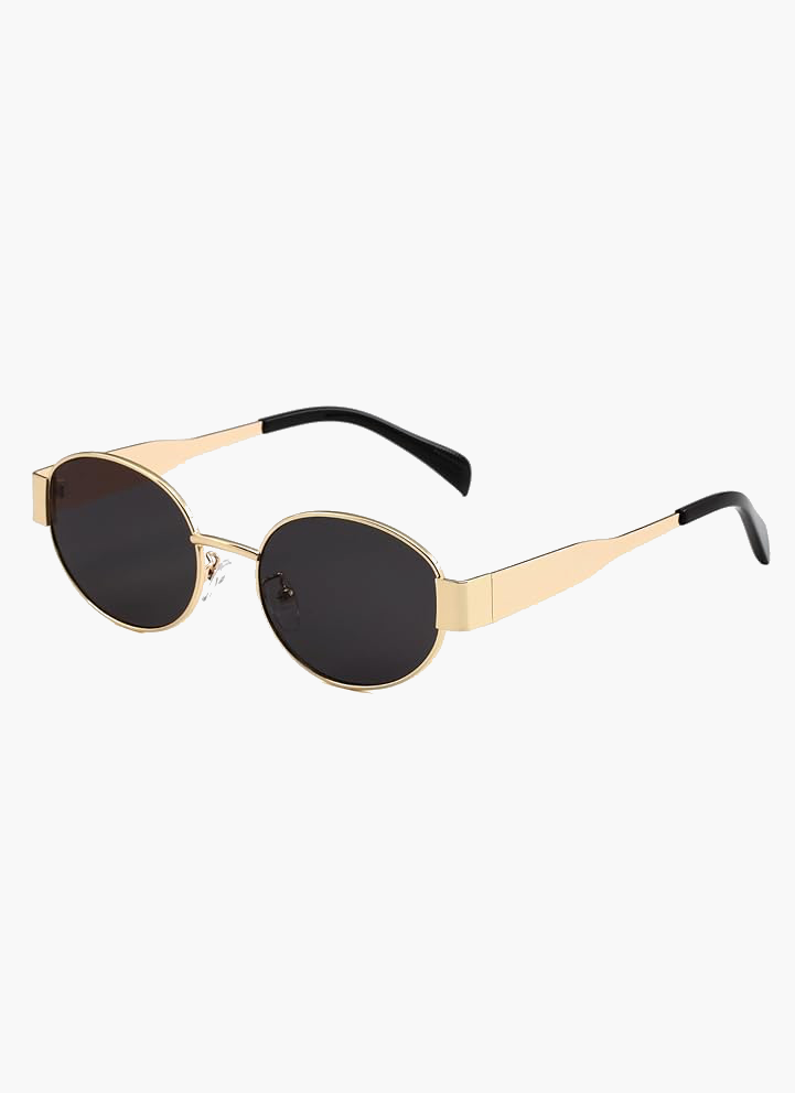 Oval Sunglasses - Gold Frame, Two-Tone Temples