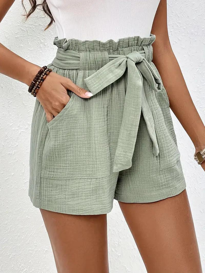 High-Waisted Relaxed Fit Belted Shorts