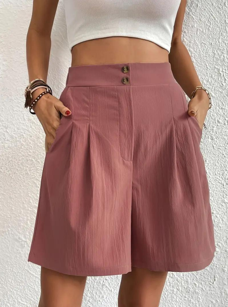 Women's High-Waist Pleated Shorts with Pockets – Versatile Style-82558-253c3e4a-40a9-40eb-ba92-a5806ab7a510