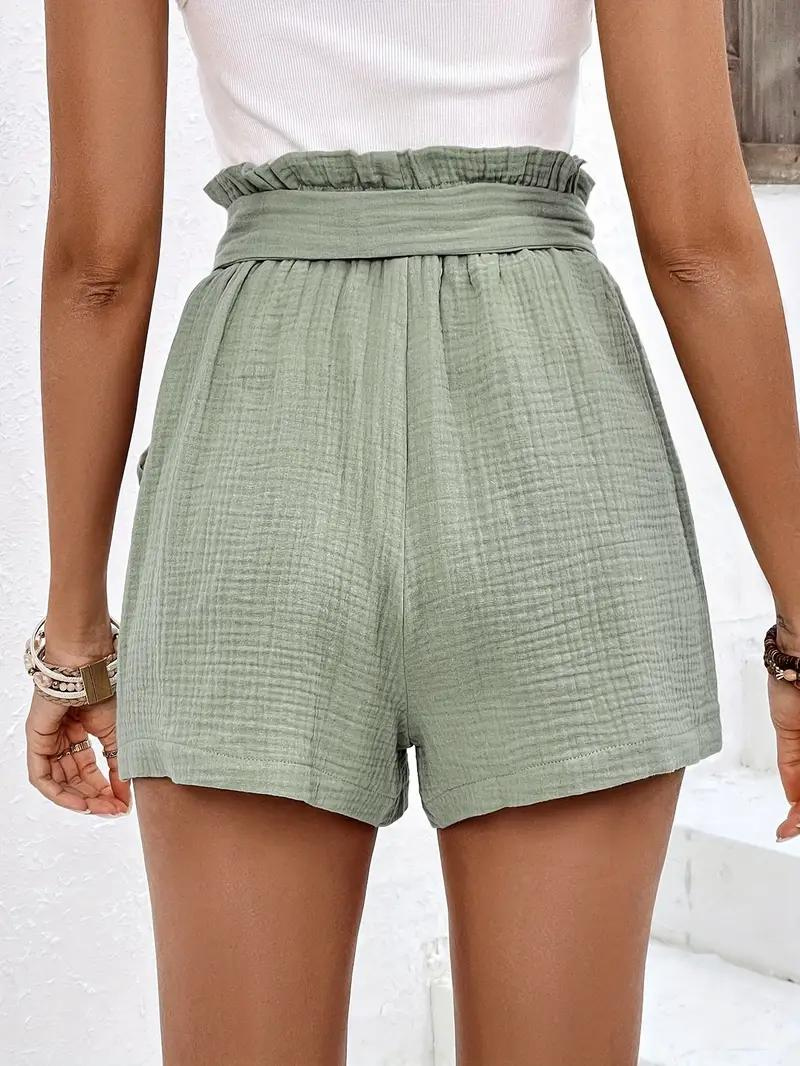 High-Waisted Relaxed Fit Belted Shorts