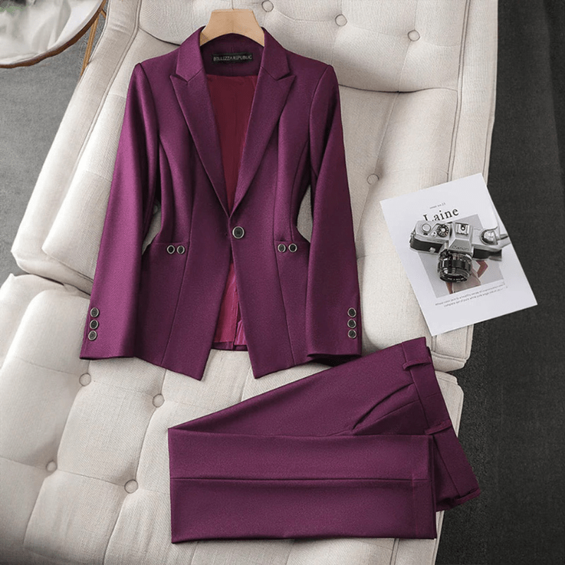 Tailored Suit Set - Straight Leg, Single Button