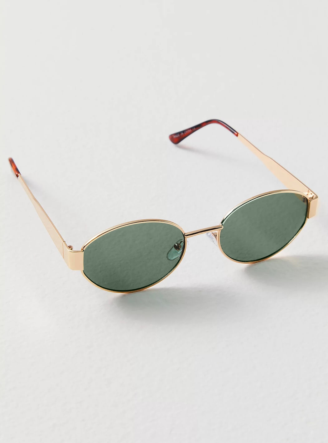 Oval Sunglasses - Gold Frame, Two-Tone Temples