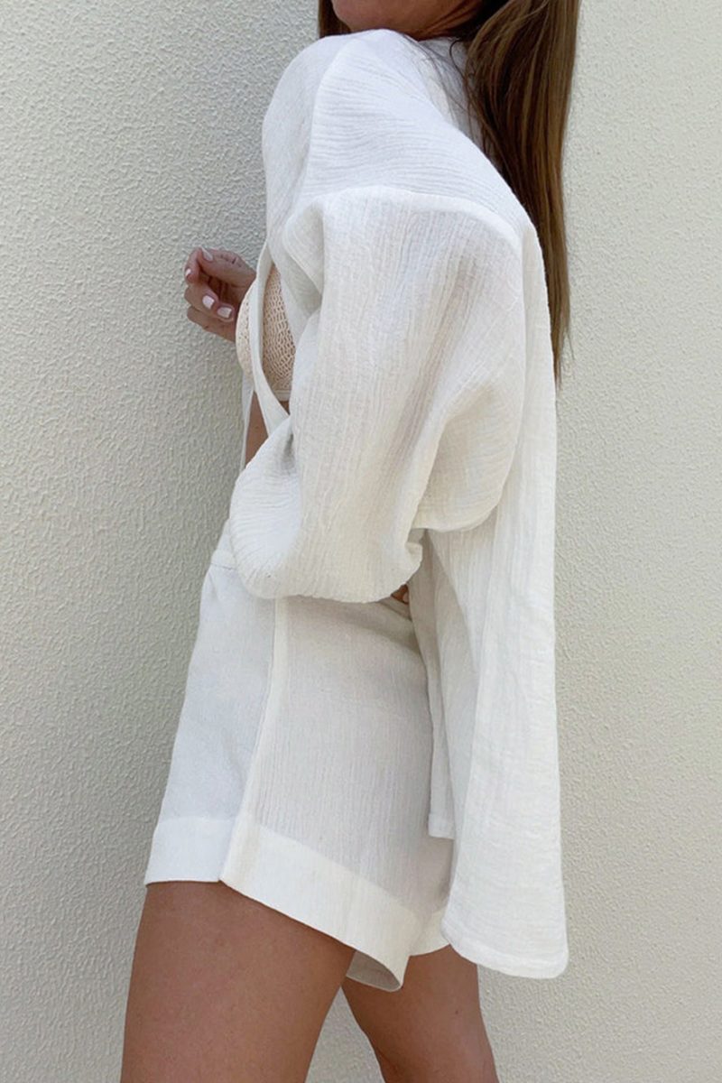 High-Waisted Short Set - Wrap Top & Belt