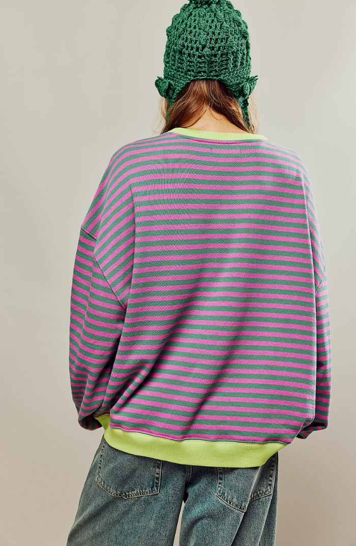 Striped Long Sleeve Top - Relaxed Fit