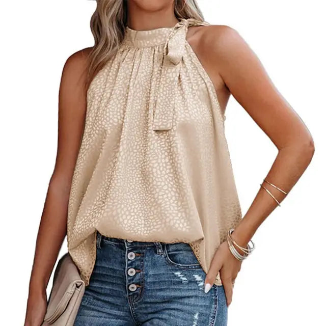 Halter Top with Tie Neck Detail