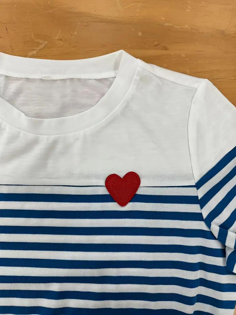 Striped A-Line Dress with Heart Detail