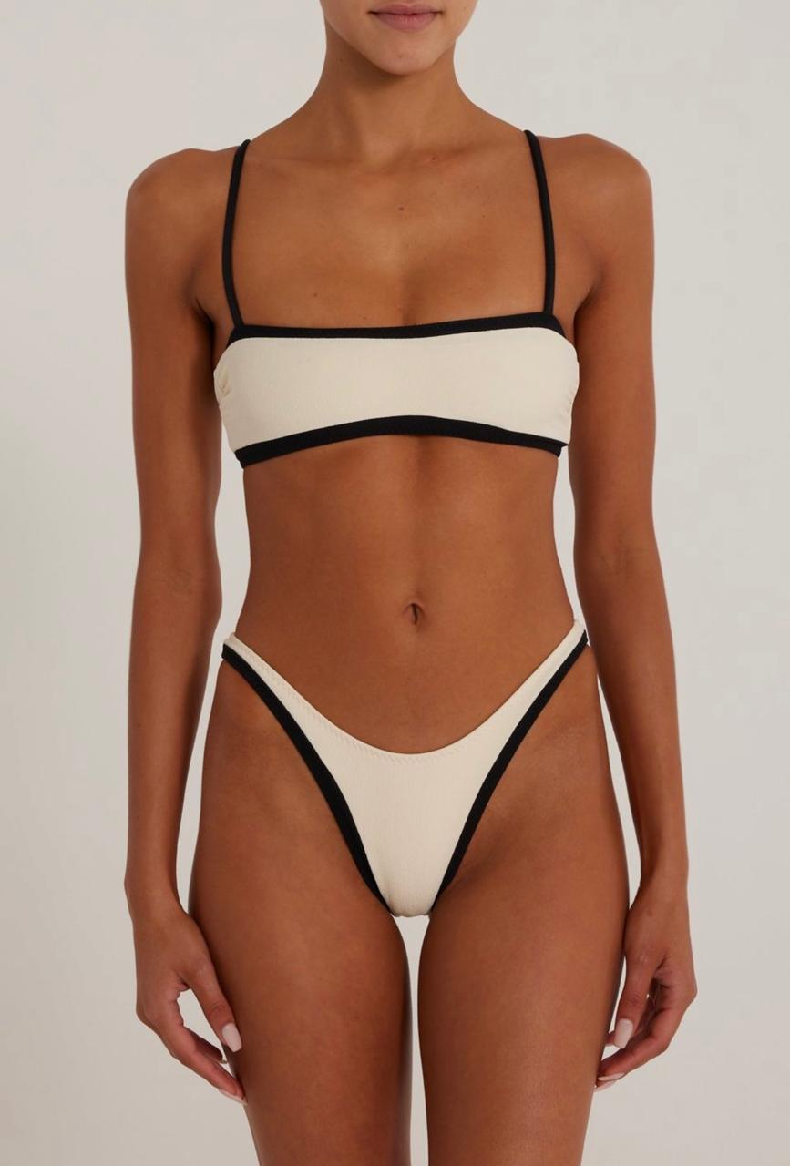 Women's Two-Piece Swimsuit – Color-Block Bandeau Top, High-Cut Bottom-83864-3c1b1984-f301-4ed4-a982-929c72d5ad7b