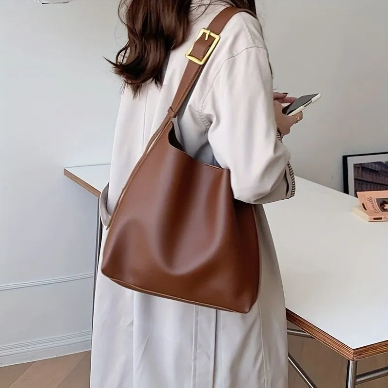 Minimalist Handbag - Slouchy Silhouette & Buckle