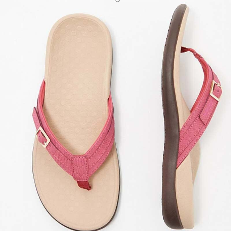 Contoured Footbed Thong Sandals with Ankle Strap