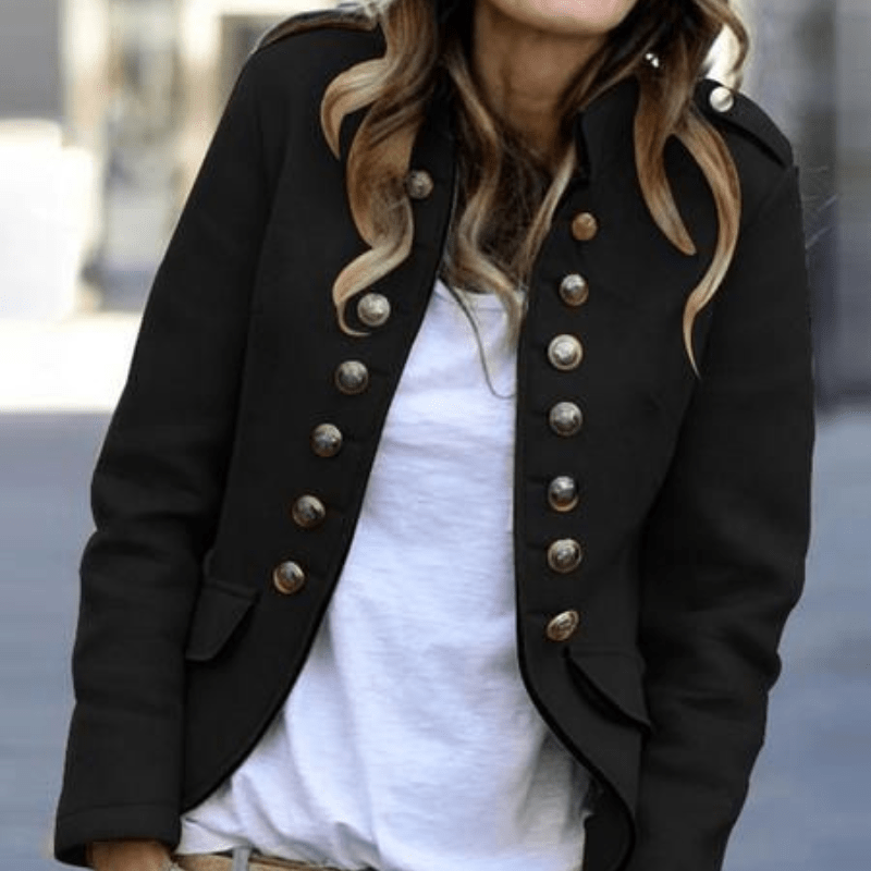 Military Blazer - Structured Collar - Button Detail