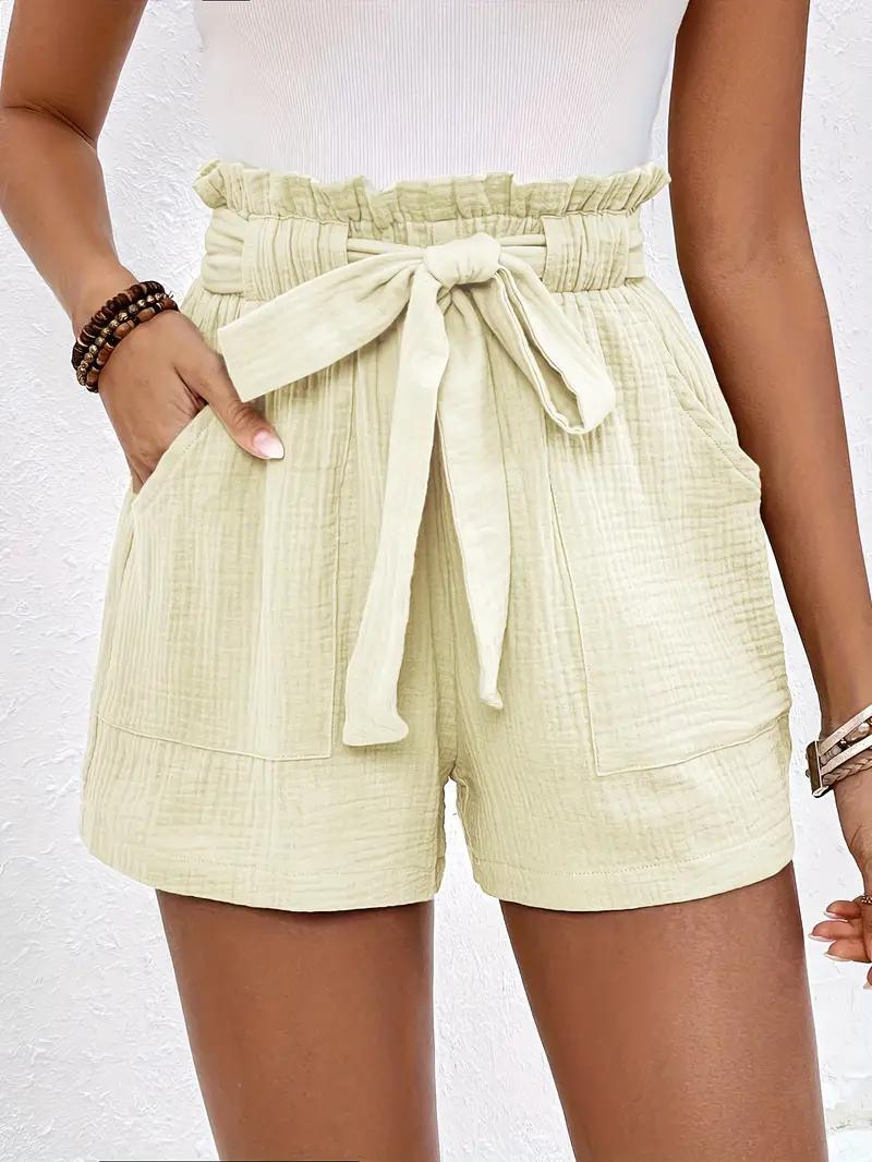 High-Waisted Relaxed Fit Belted Shorts