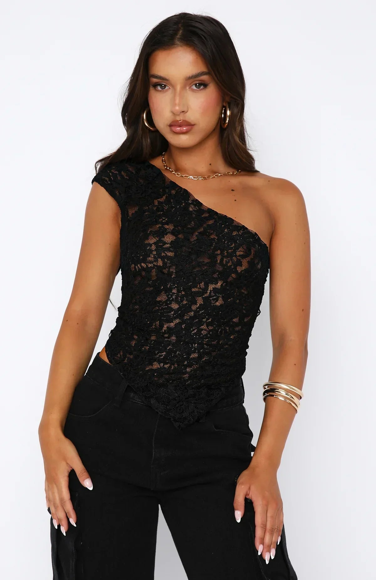 Women's Lace One-Shoulder Asymmetrical Cocktail Dress-83517-4d714c71-49b7-440b-a80c-f31e0f9c0def