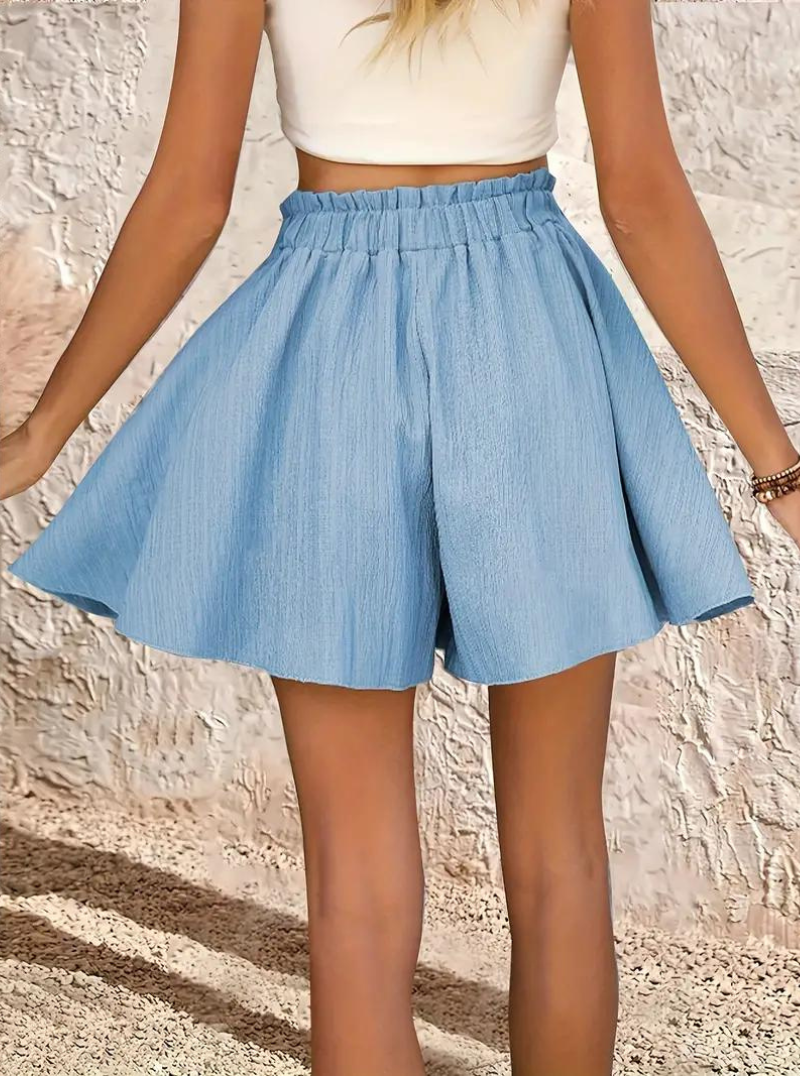 Relaxed Fit Flared High-Waisted Shorts