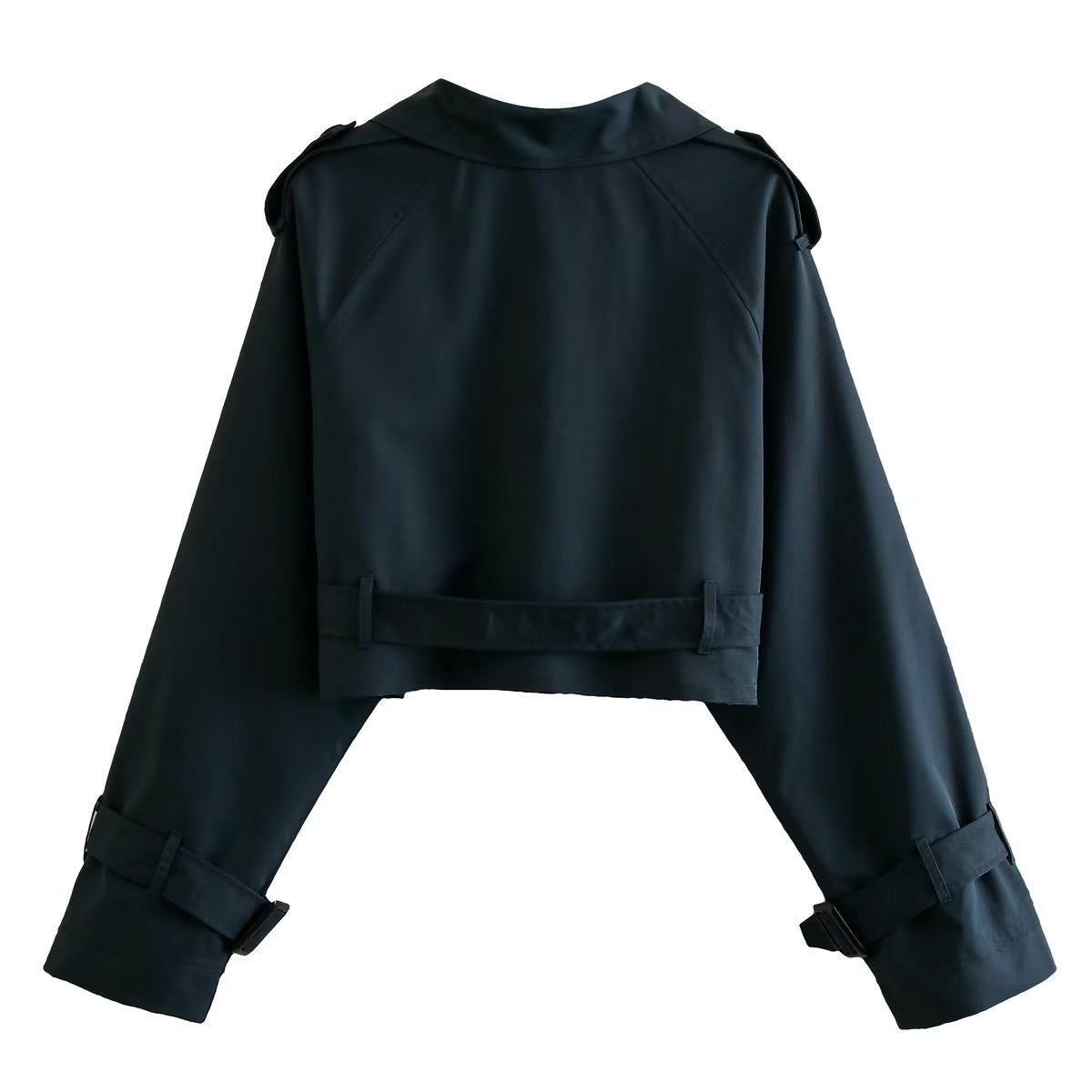 Cropped Double-Breasted Trench Coat