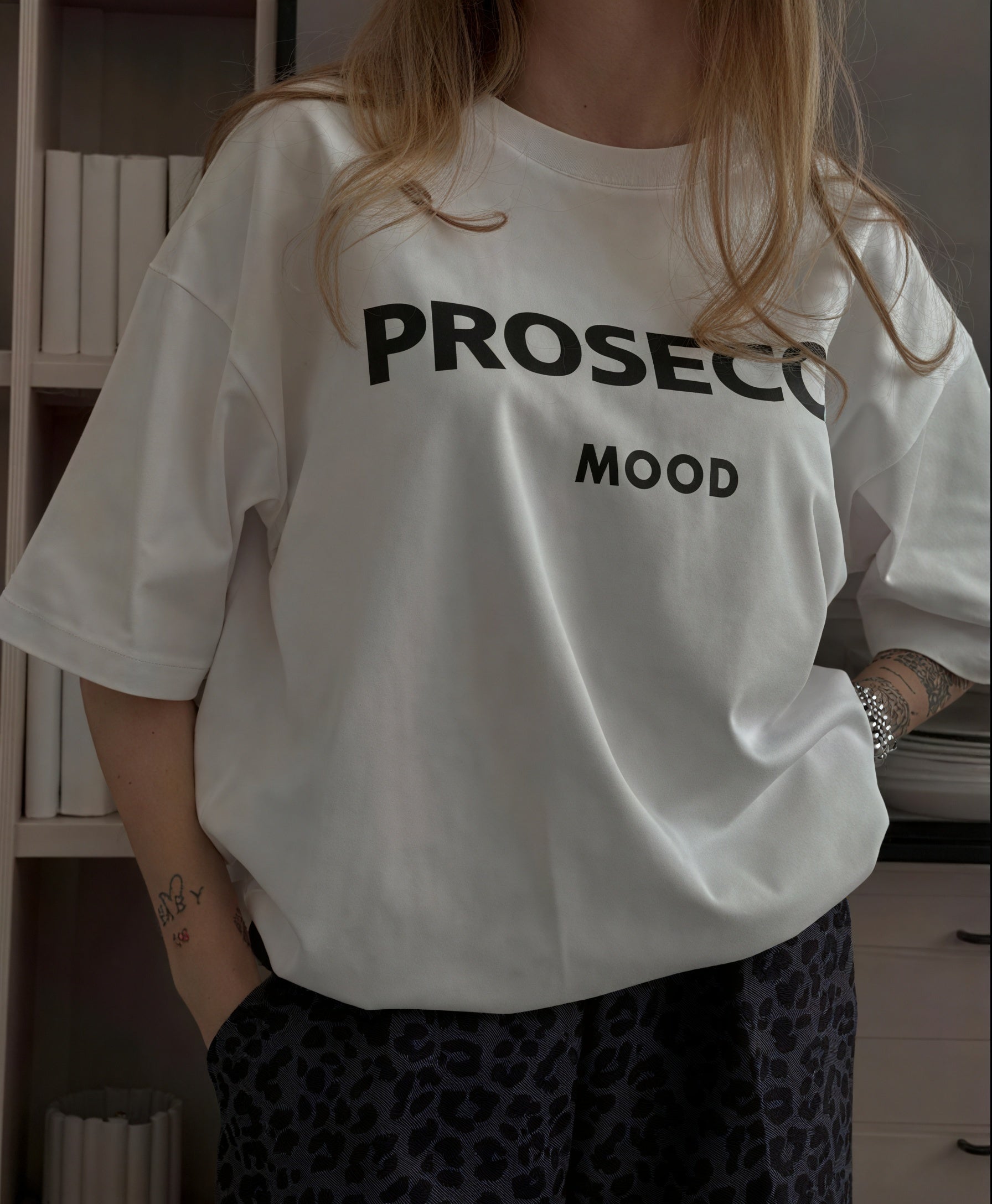 Relaxed Fit Graphic Tee - Prosecco Print