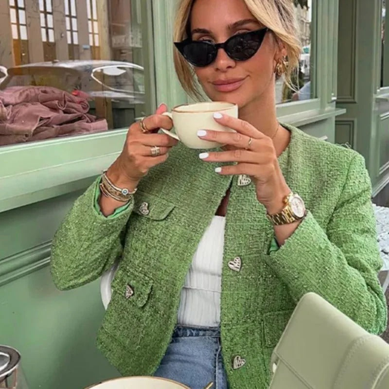 Tailored Suit: Cropped Jacket, Fitted Skirt