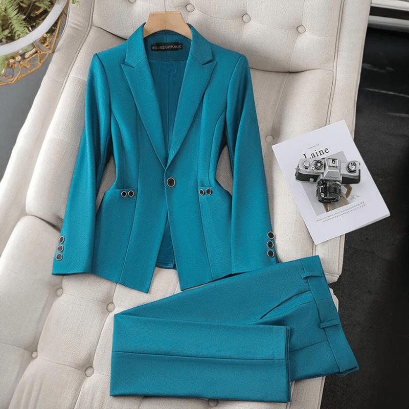 Tailored Suit Set - Straight Leg, Single Button