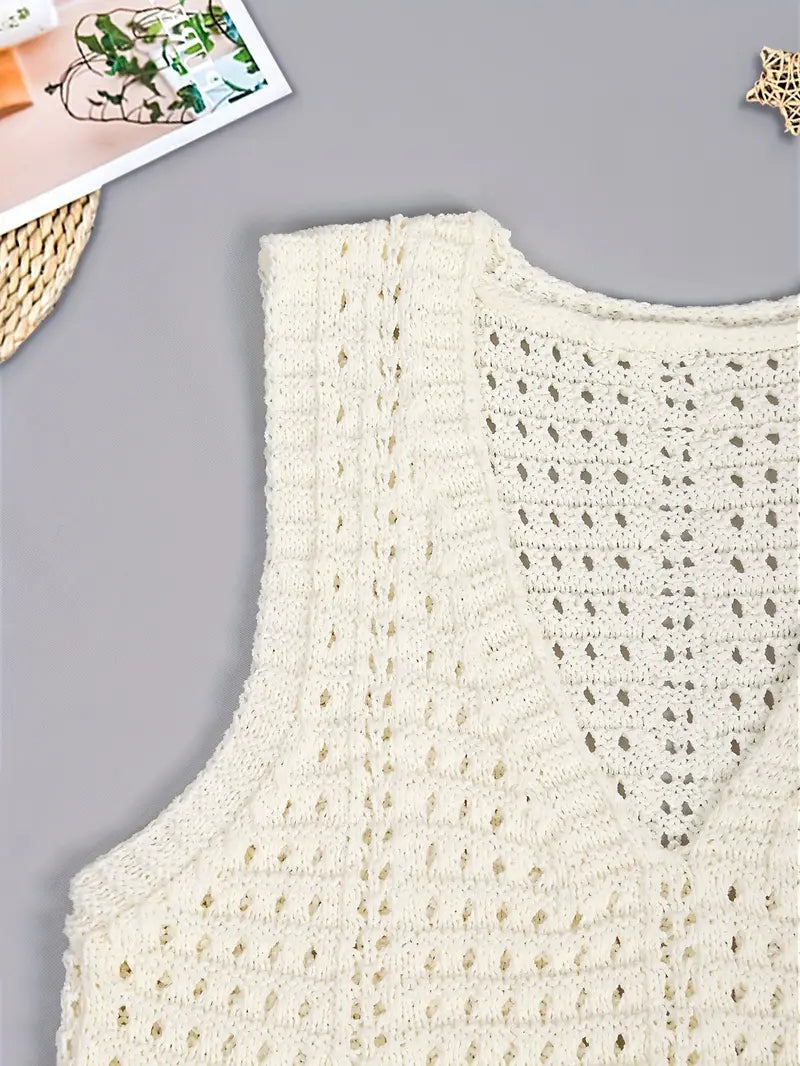 Crochet Maxi Dress - Spaghetti Strap Knit