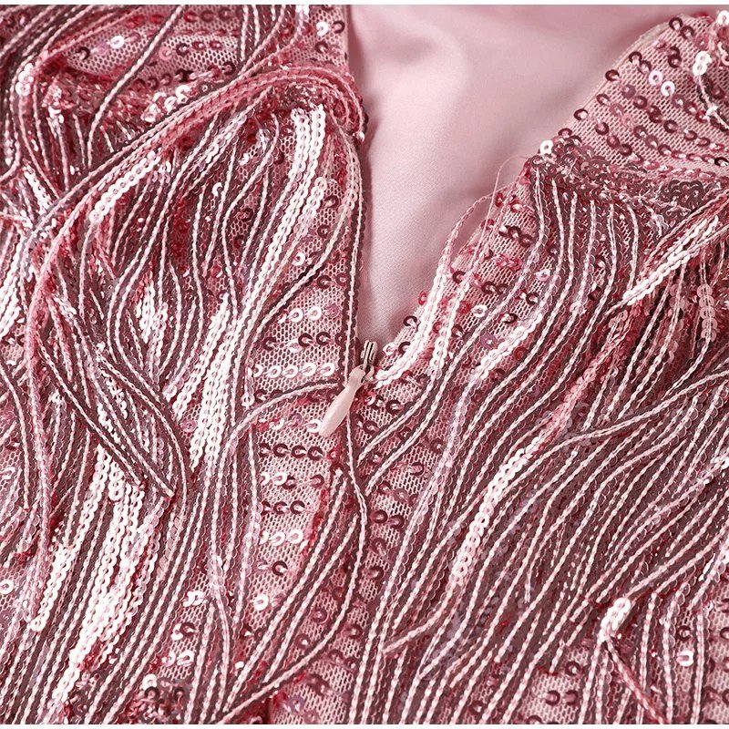 Women's Mini Dress – Feather Trim Fringe Spaghetti Strap-83329-5d35694e-b51c-4f43-9594-f07b07829713