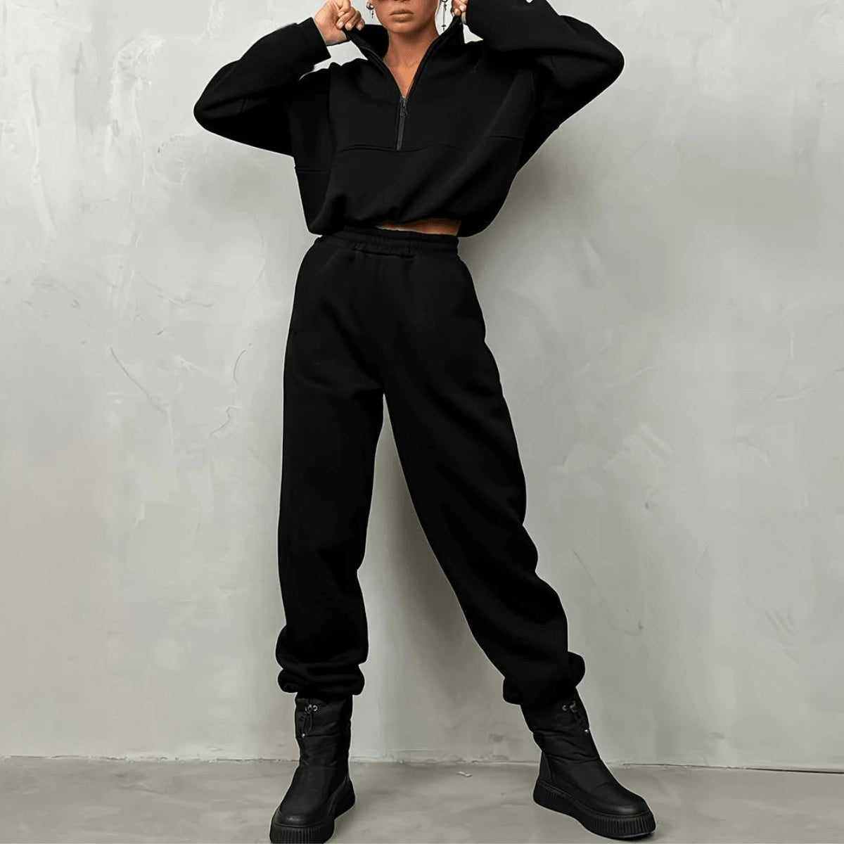 Activewear Set - Quarter Zip & Tapered Joggers