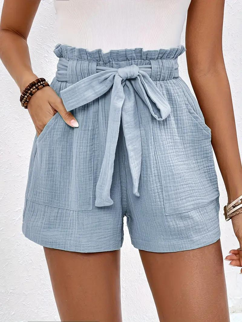 High-Waisted Relaxed Fit Belted Shorts