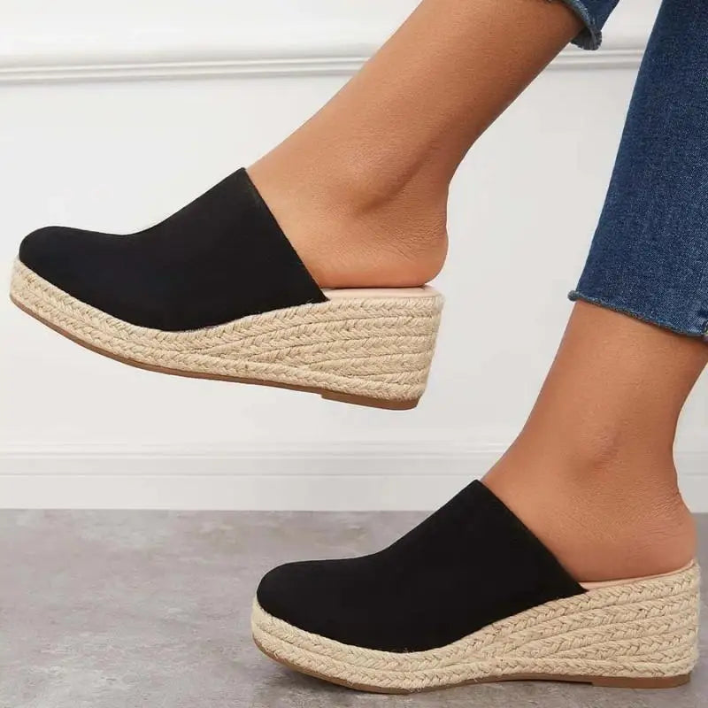 Women's Suede Slip-On Espadrille Wedge Heel Shoes-83367-637b1d08-f63f-4631-b25c-f37867a05e1f