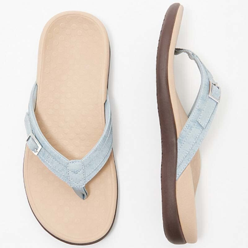 Contoured Footbed Thong Sandals with Ankle Strap