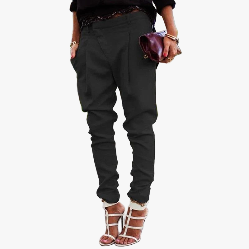 High-Waisted Cropped Trousers with Pleats