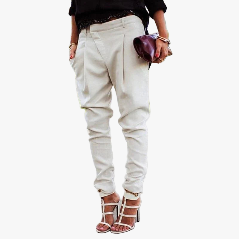 High-Waisted Cropped Trousers with Pleats