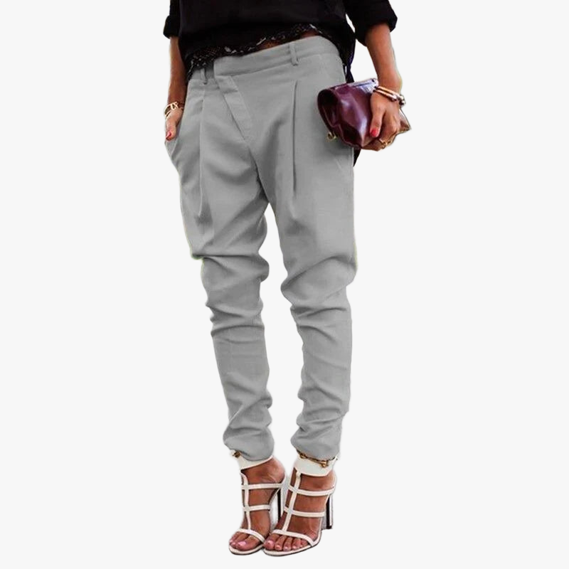High-Waisted Cropped Trousers with Pleats
