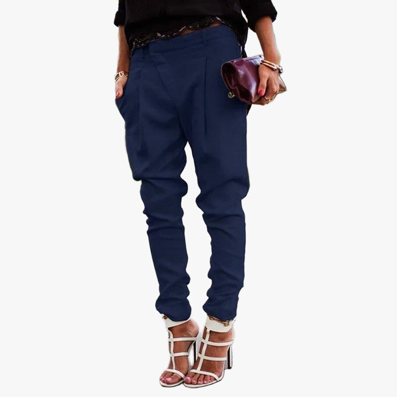 High-Waisted Cropped Trousers with Pleats