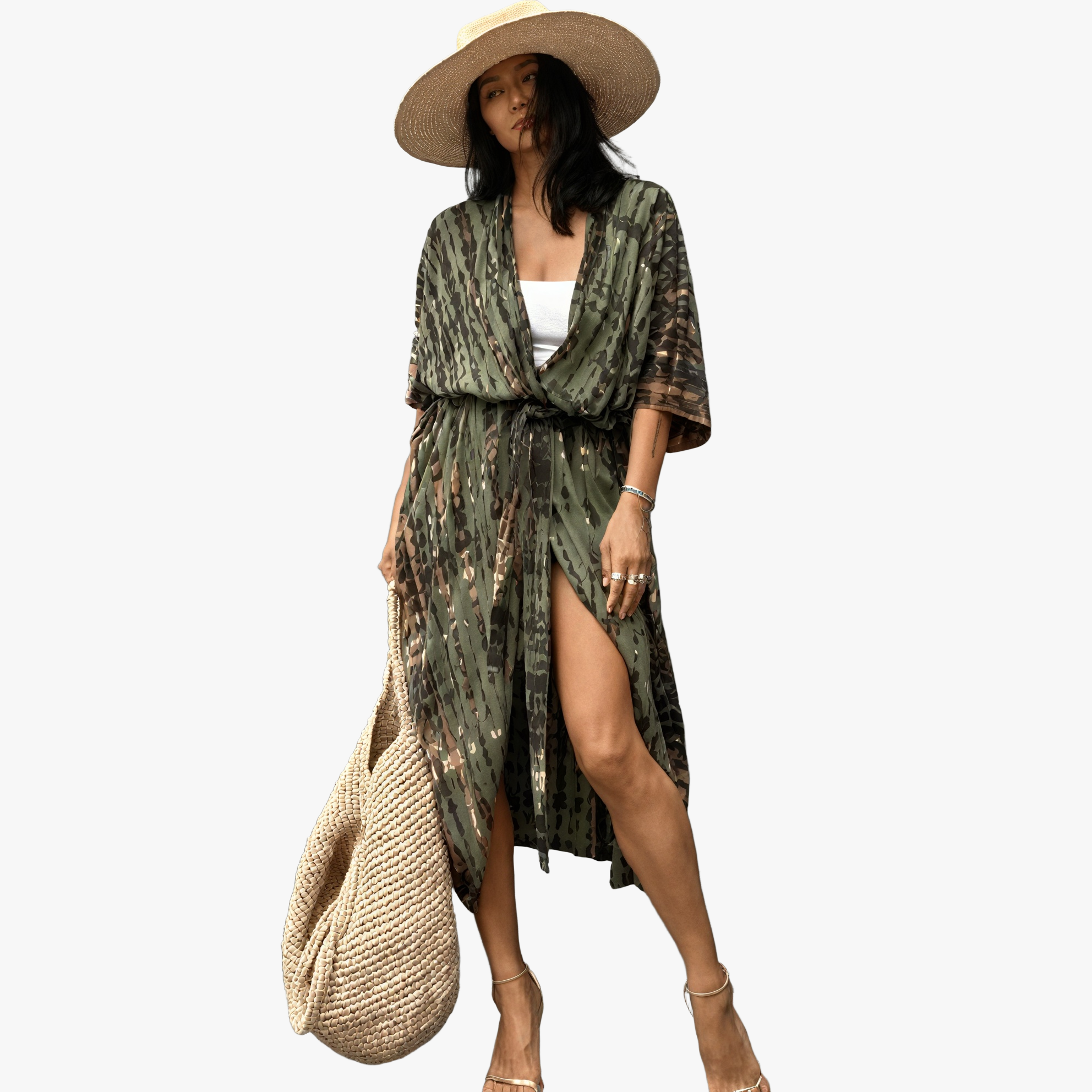 Bohemian Kimono Dress - Wide Sleeve Maxi