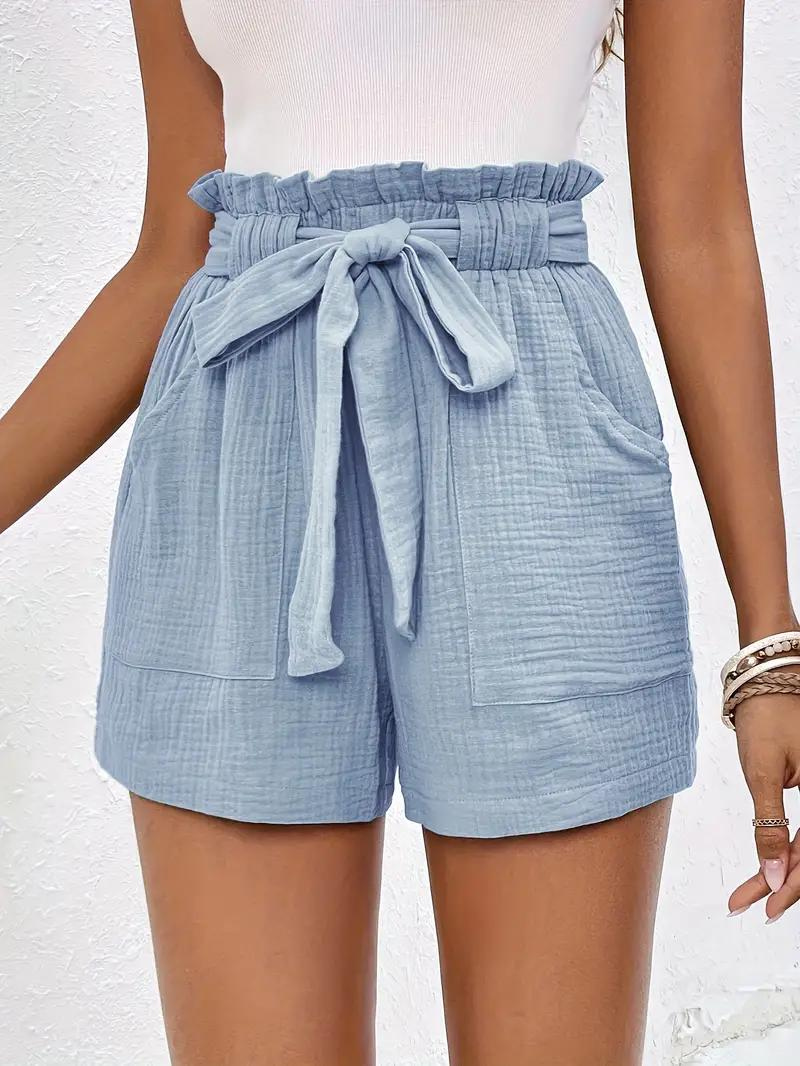 High-Waisted Relaxed Fit Belted Shorts