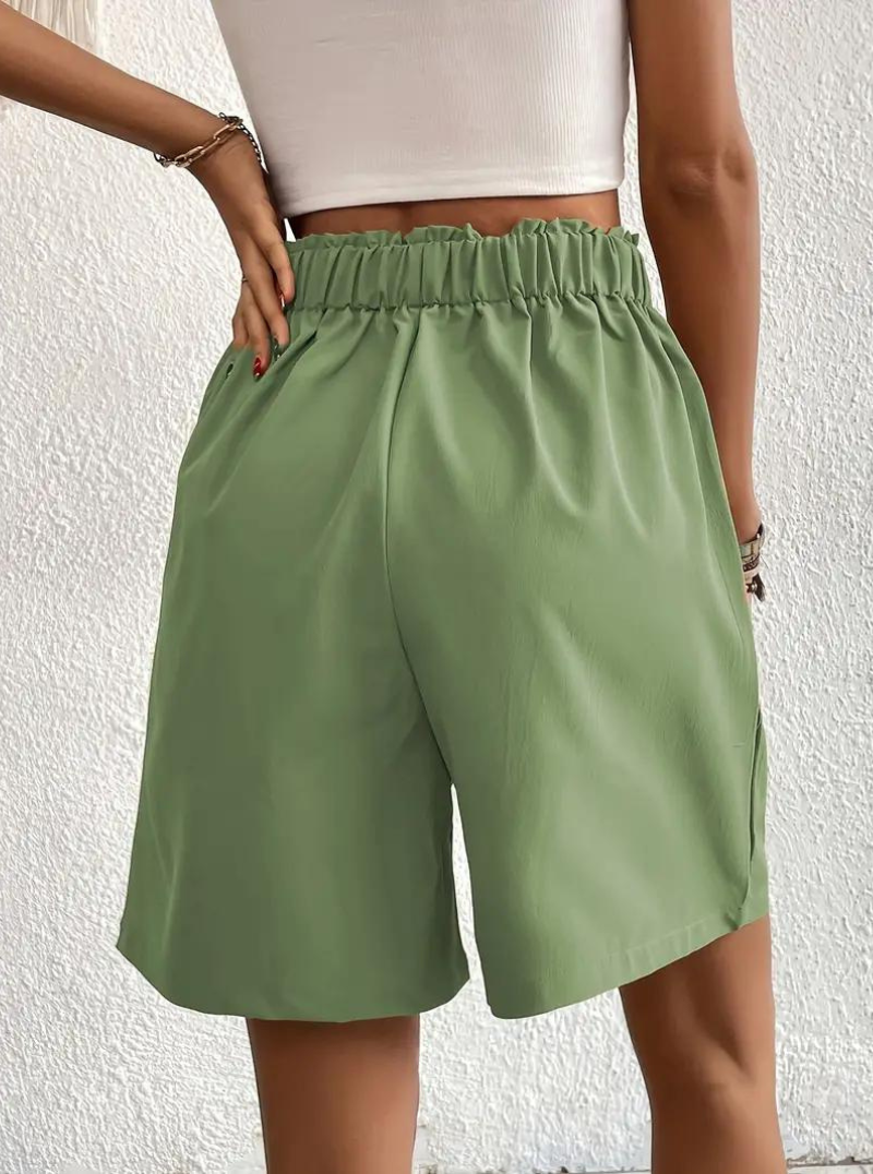 Women's High-Waist Pleated Shorts with Pockets – Versatile Style-82558-66b8cf05-3a02-4021-b24e-d5bf97968fef