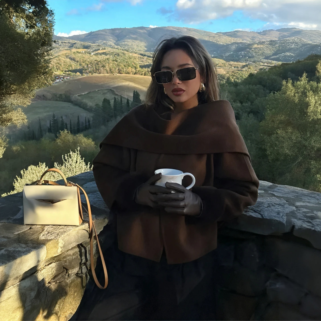 Draped Collar Coat - Tailored Fit Outerwear