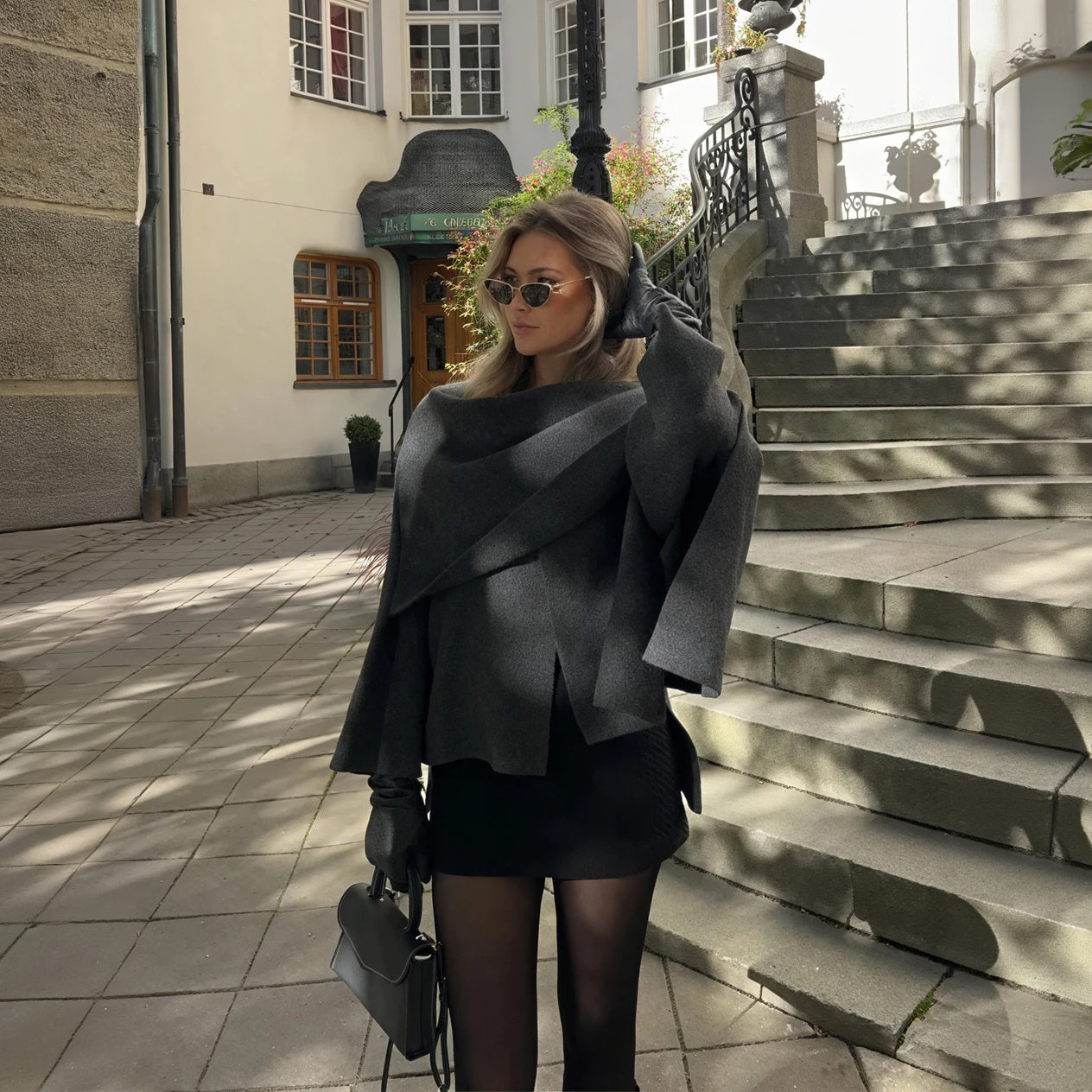 Draped Collar Coat - Tailored Fit Outerwear